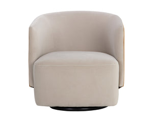 SARINA SWIVEL LOUNGE CHAIR - MEG TAUPE / MEG GOLD
