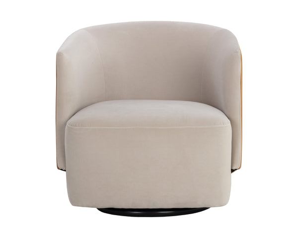SARINA SWIVEL LOUNGE CHAIR - MEG TAUPE / MEG GOLD