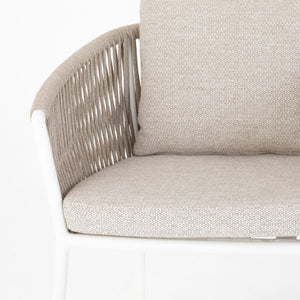 Porto Outdoor Dining Chair-White/Sand