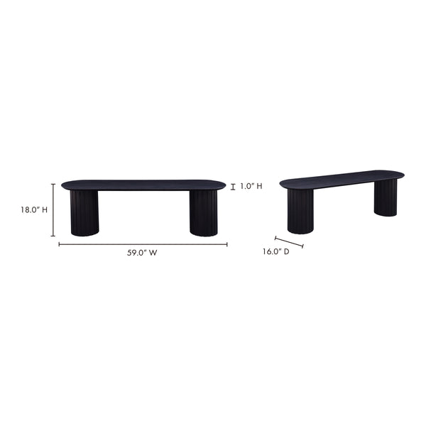 Povera Dining Bench in Black Acacia Wood