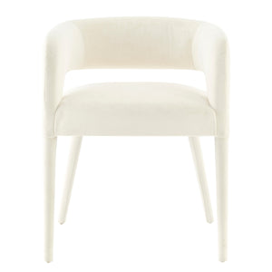 Lauryn Velvet Dining Side Chair, Dainty Cream