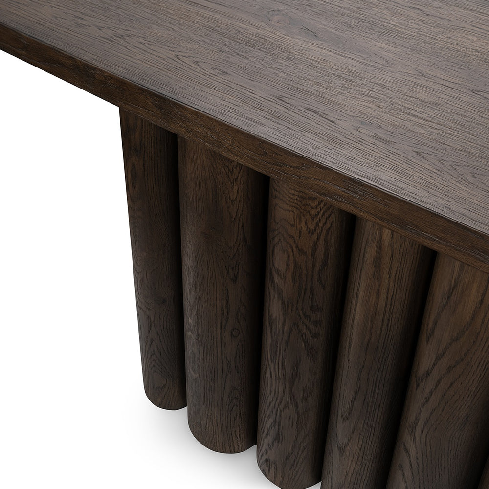 Tiber Solid Wood Console Table - Toasted Brown
