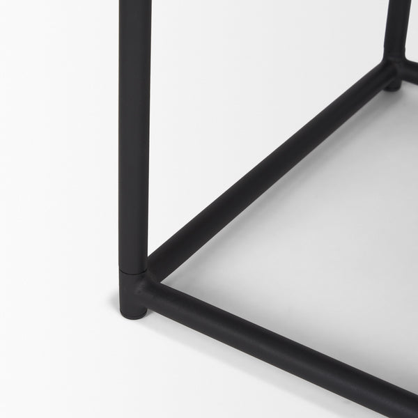 Taniel Brown Leather w/ Black Metal Stool