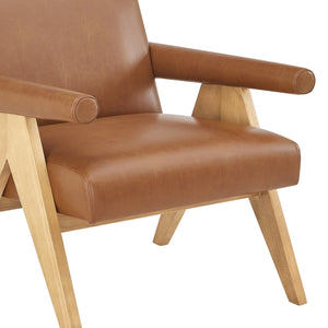 Nixon Faux Leather Accent Arm Chair, Borneo Chocolate