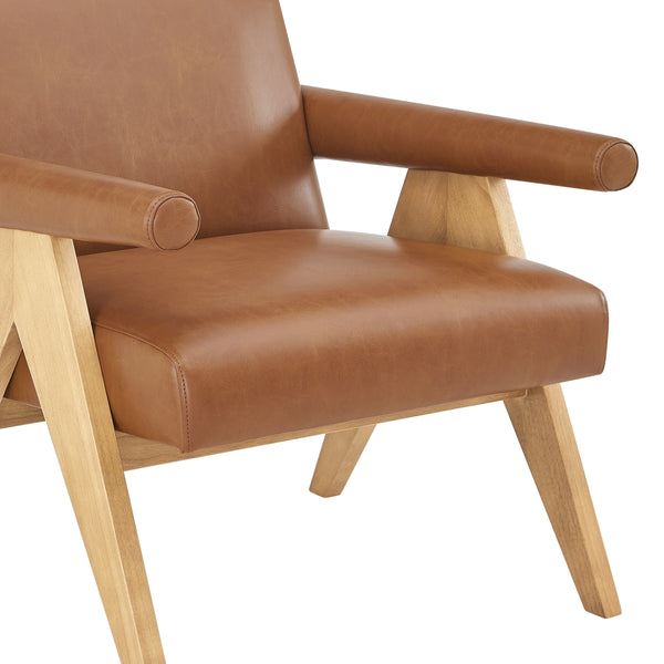 Nixon Faux Leather Accent Arm Chair, Borneo Chocolate