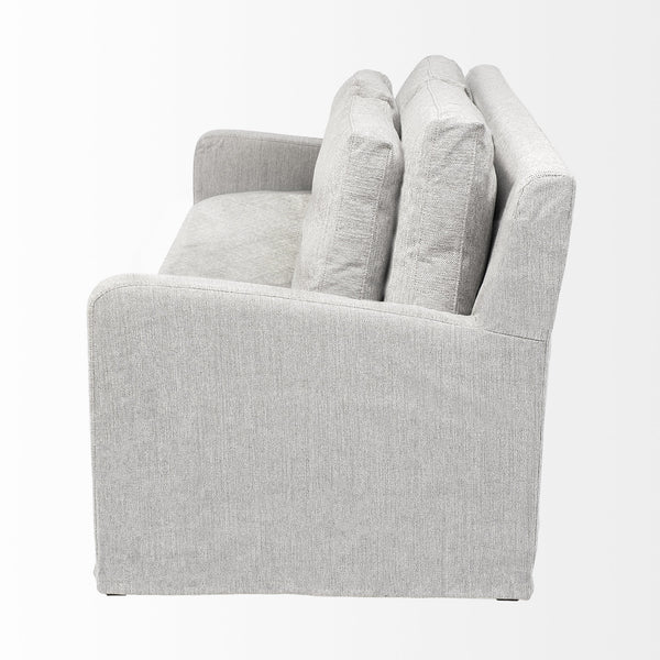 Denly II 92.5 X 38.25 X 34.5 Frost Gray Slipcover Three Seater Sofa