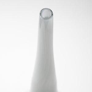 Erie II Tall Two Toned Sky Blue Dark Brown Blown Glass Vase