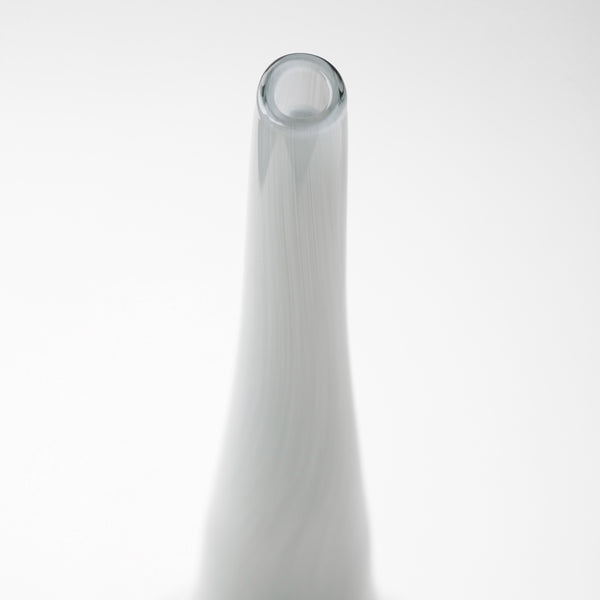 Erie II Tall Two Toned Sky Blue Dark Brown Blown Glass Vase