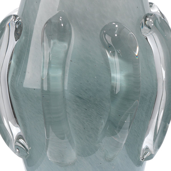 Talon Glass Table Lamp with Linen Shade