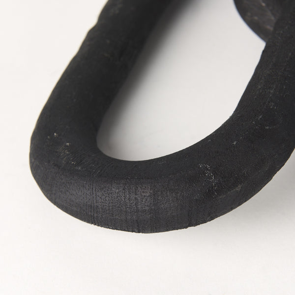 Alix 29.0L x 5.0W x 5.0H Black Wood Link Chain Decorative Object