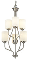 Cardinal 6 Light Chandelier in Brushed Nickel Finish
