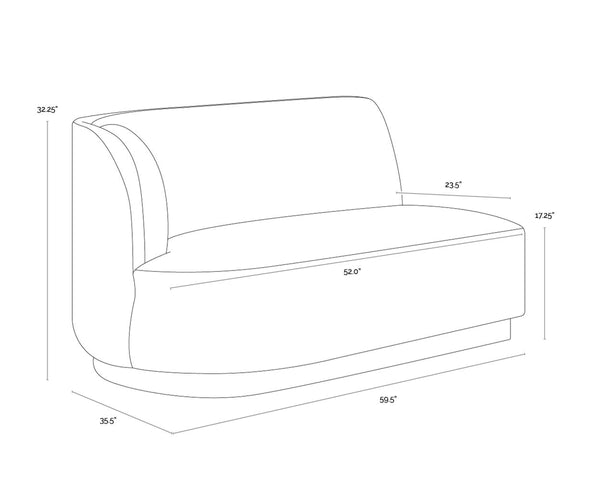 JACLYN MODULAR - LEFT ARMCHAIR - DANNY DUSTY BLUE