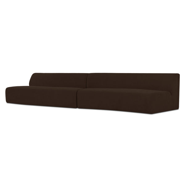 Naomi 2-Piece Wave Modular Sectional in Dark Brown
