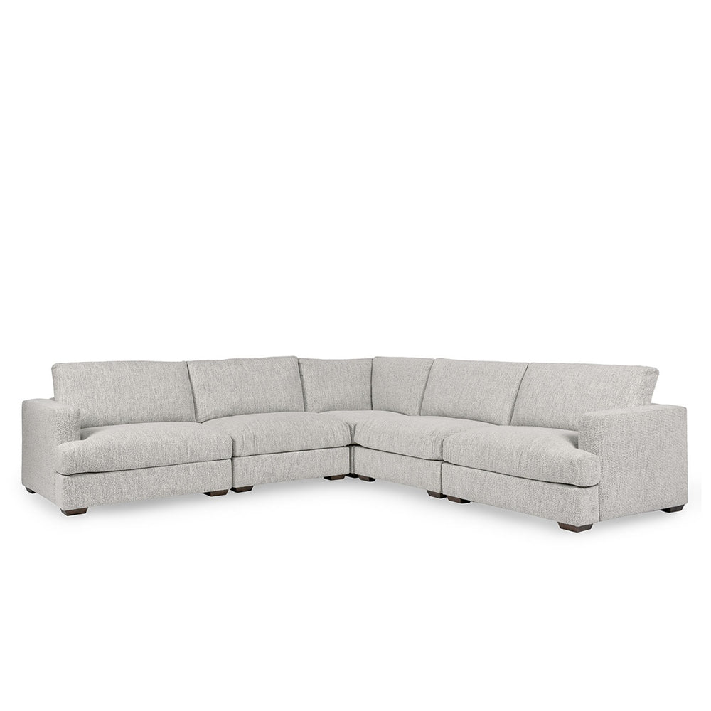 Ludwig Upholstered Sectional - Ivory with T-Cushion Design