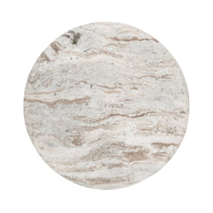 Nordens Marble Round End Table - Rusty Gray