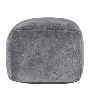 Heirloom Velvet Pouf with Stonewashed Cover