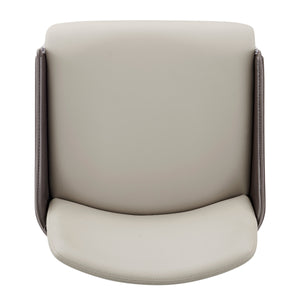 Stella Faux Leather Counter Stool, Taupe/Dark Brown