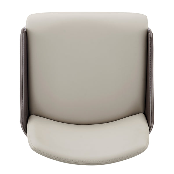 Stella Faux Leather Counter Stool, Taupe/Dark Brown