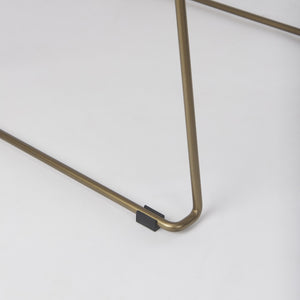 Sawyer Cream Fabric Wrap Gold Metal Frame Dining Chair