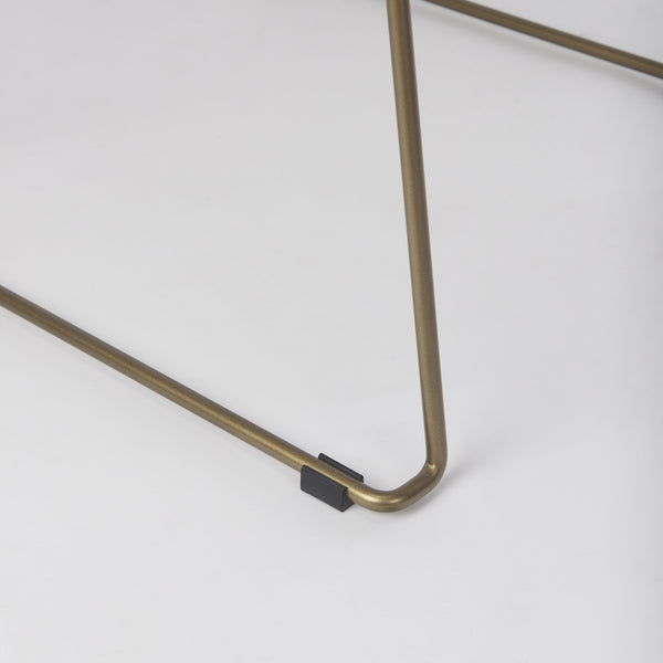 Sawyer Cream Fabric Wrap Gold Metal Frame Dining Chair