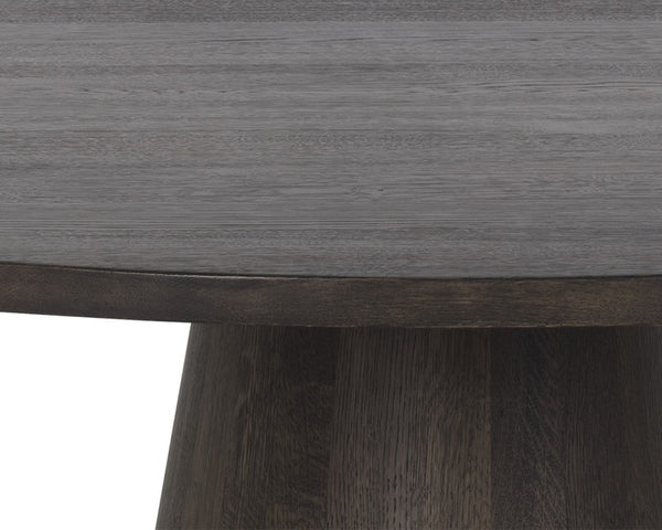 ELINA DINING TABLE - ROUND - BROWN OAK - 54"