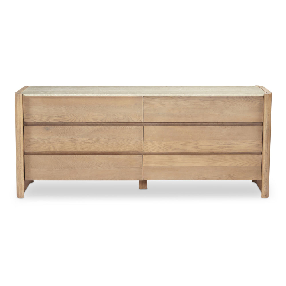 Lane 6 Drawer Dresser with Marble Top
