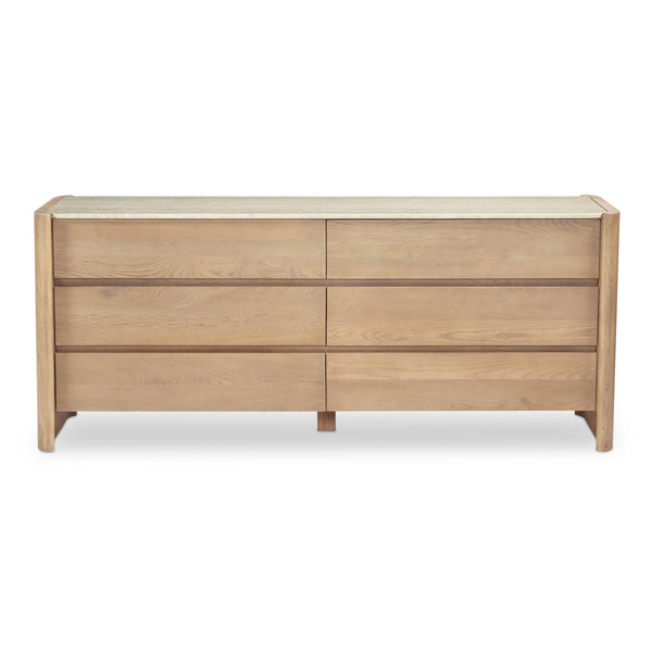 Lane 6 Drawer Dresser with Marble Top