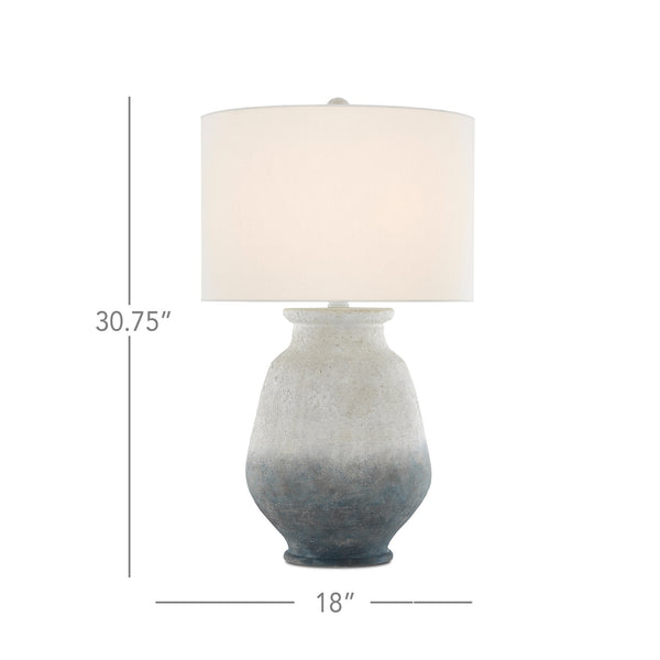 Cazalet Table Lamp In Ash Ivory & Blue & Acrylic White