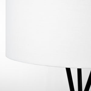 Ambrose 20.0L x 20.0W x 61.8H Black Metal W/White Fabric Shade Floor Lamp