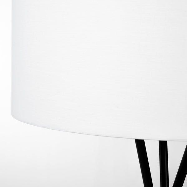 Ambrose 20.0L x 20.0W x 61.8H Black Metal W/White Fabric Shade Floor Lamp
