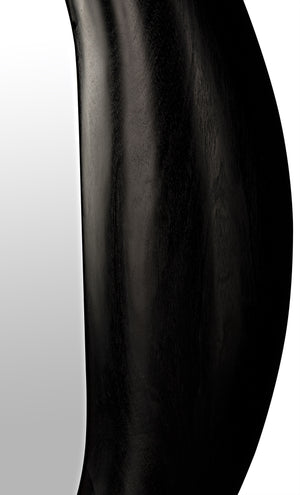 Oh Mirror in Charcoal Black Sungkai/Mindi Wood and Glass