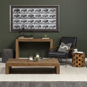 Ross Set of 2 Natural Wood W/ Black Metal Nesting Trays