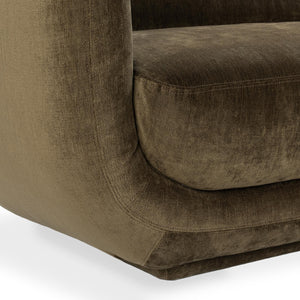 Nico Upholstered Sofa in Olive Green Fabric