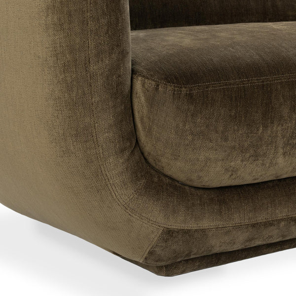 Nico Upholstered Sofa in Olive Green Fabric