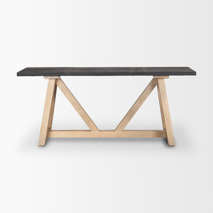 Rialto Two-Toned Black and Brown Wood Angular Leg Console Table