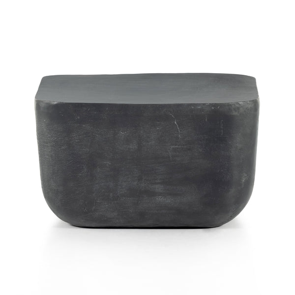 Basil Square Outdoor End Table In Aged Grey