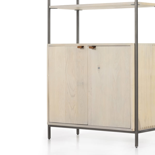 Trey Modular Wide Bookcase In Dove Poplar