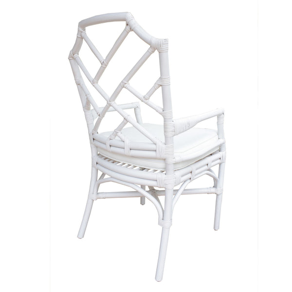 Kara Rattan Arm Chair In White