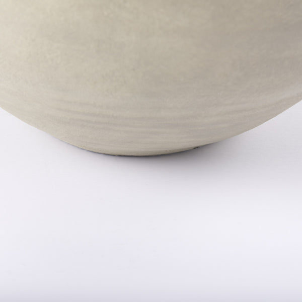 Amos 18.5L x 18.5W x 24.4H White and Dark Beige Color Blocked Ceramic Floor Vase