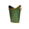 OVAL WASTEBASKET WITH LION HANDLES IN MALACHITE