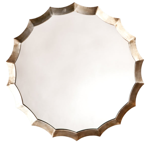 Round Metal Scalloped Wall Mirror