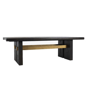 Larson Solid Wood Rectangle Dining Table in Carbon Black