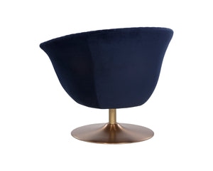 CARINE SWIVEL LOUNGE CHAIR - QUILTED ABBINGTON NAVY