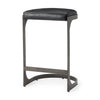 Tyson 17L x 18W x 28H Black Leather W/ Metal Frame Counter Stool