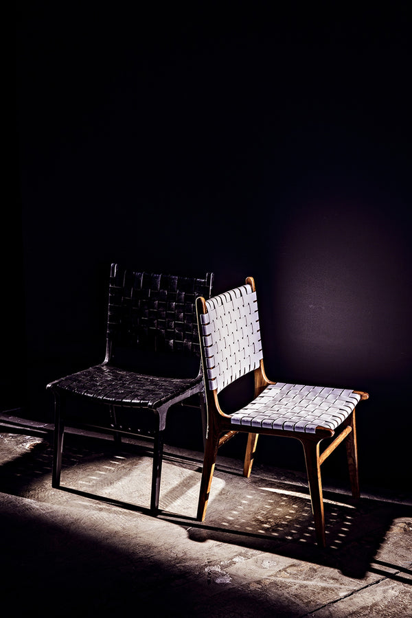 Dede Dining Chair, Leather, Black