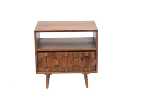 O2 Nightstand in Natural Sheesham Wood
