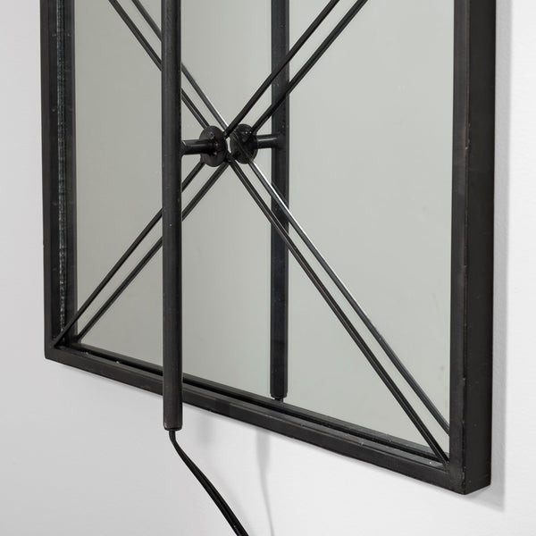 Krissta Black Metal and Mirror Wall Sconce