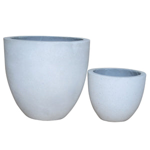 Set Of 2 White Creastone Lotus Pot
