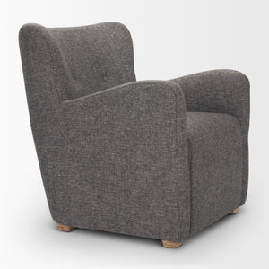 Dunstan Accent Chair Upholstered Gray Twill Fabric and Medium Brown Wood Feet