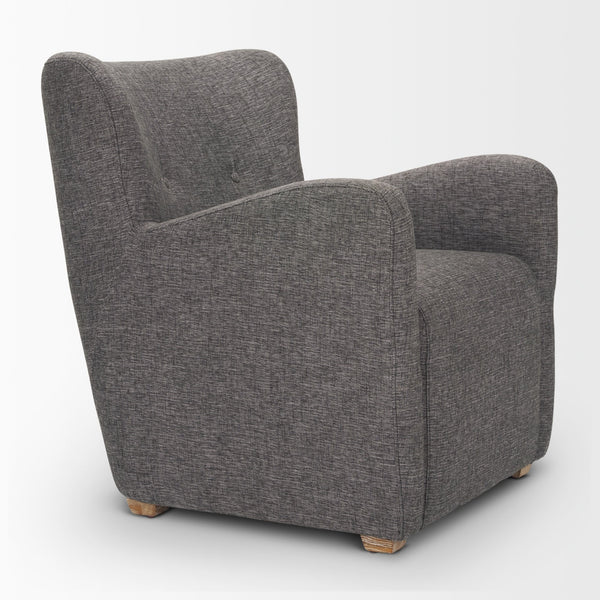 Dunstan Accent Chair Upholstered Gray Twill Fabric and Medium Brown Wood Feet